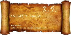 Kollát Imola névjegykártya